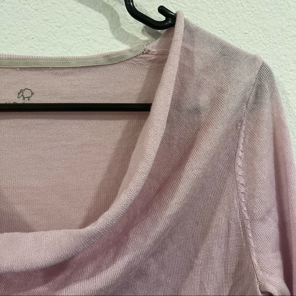 Kookai size 0 pink cowl neck merino wool sweater with elbow patches - Picture 12 of 12